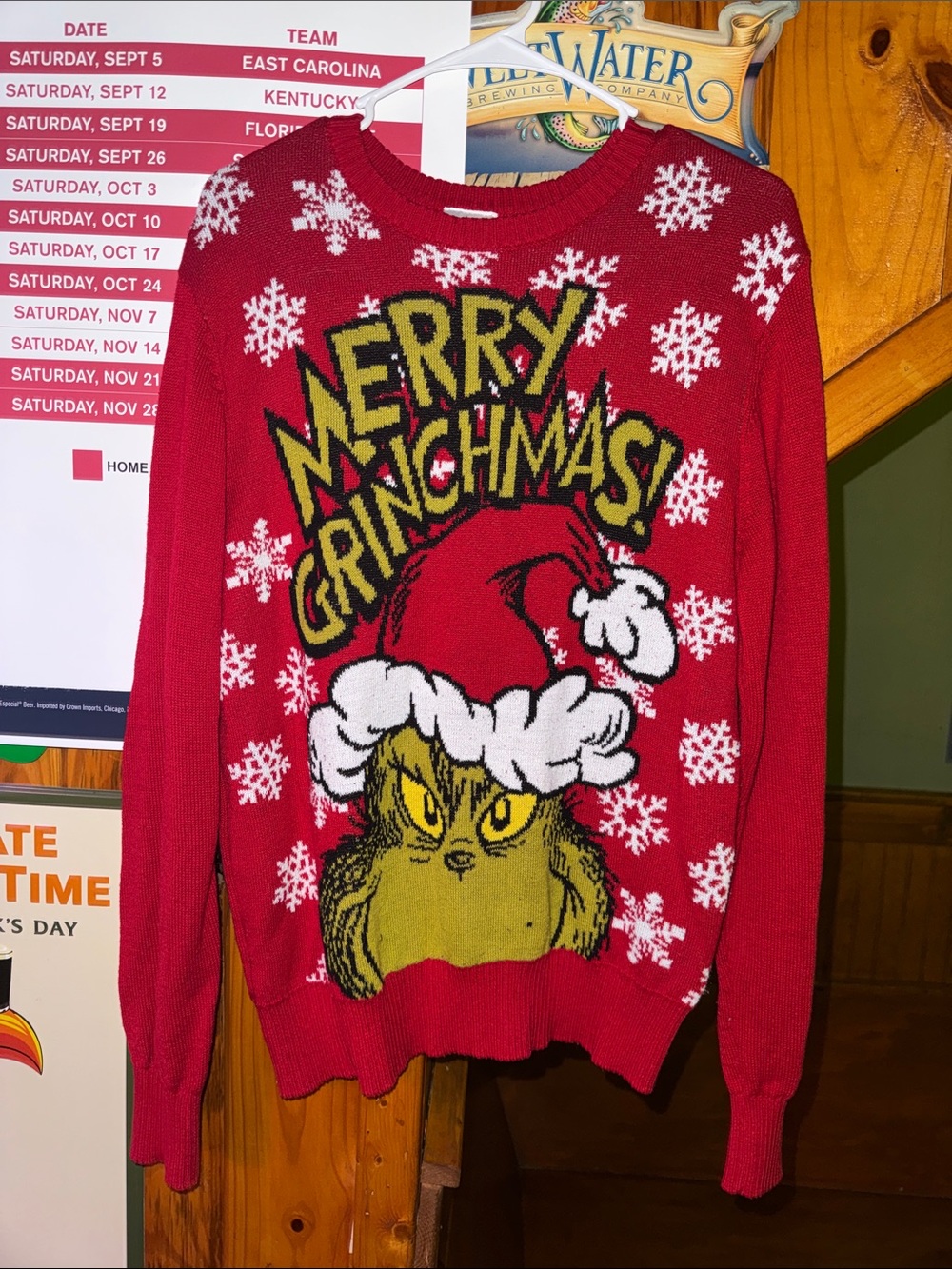 Merry Grinchmas Red Holiday Sweater - The Grinch Graphic L
